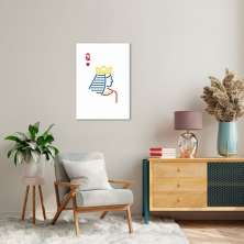 Quadro Carta Q Rainha Minimalista 86x60 Sem Moldura
