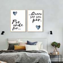 Quadro Casal Ser seu Par 142x100 2-100x70 Filete Marfim