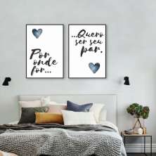 Quadro Casal Ser seu Par 142x100 2-100x70 Filete Preto