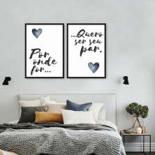 Quadro Casal Ser seu Par 62x43 2-43x30 Caixa Preto