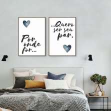 Quadro Casal Ser seu Par 62x43 2-43x30 Filete Marrom