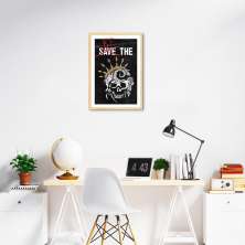 Quadro Caveira Frase Be the Queen 60x43 Caixa Marfim