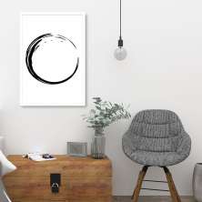 Quadro Circulo Budista Enso 100x70 Caixa Branco