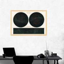 Quadro Constelações 2 Hemisferios 1877 100x70 Caixa Marfim