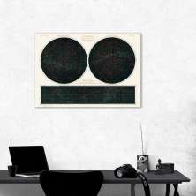 Quadro Constelações 2 Hemisferios 1877 86x60 Sem Moldura