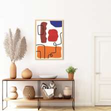 Quadro Contemporaneo Bohemian Lines 86x60 Caixa Marfim