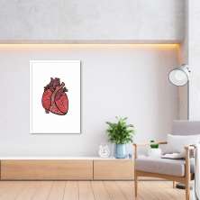 Quadro Coração Color Drawn 43x30 Caixa Branco