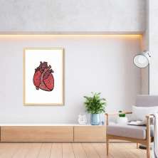 Quadro Coração Color Drawn 43x30 Caixa Marfim