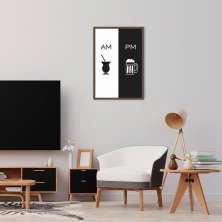 Quadro Cozinha AM PM Chimarrão e Cerveja 100x70 Caixa Marrom