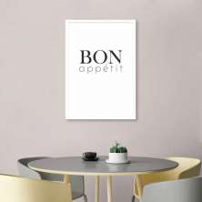 Quadro Cozinha Bon Appetit 60x43 Caixa Branco