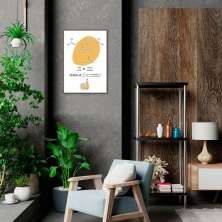 Quadro Cozinha Fórmula da Cerveja 43x30 Filete Marrom