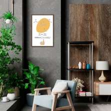 Quadro Cozinha Fórmula da Cerveja 60x43 Caixa Marrom