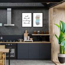 Quadro Cozinha Frasearas 142x100 2-100x70 Caixa Preto