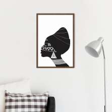 Quadro Cultura Africana Mulher Negra 100x70 Caixa Marrom
