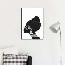 Quadro Cultura Africana Mulher Negra 100x70 Filete Preto