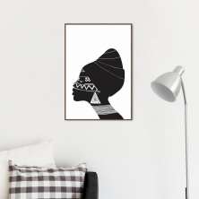 Quadro Cultura Africana Mulher Negra 43x30 Filete Marrom
