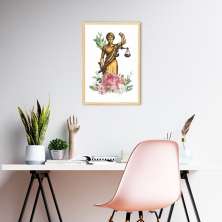 Quadro Deusa da Justiça Themis Flores 100x70 Caixa Marfim