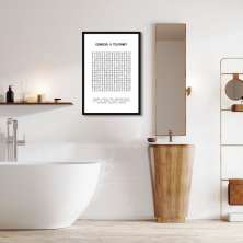 Quadro Divertido Lavabo Caça Palavras 100x70 Caixa Preto