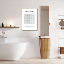 Quadro Divertido Lavabo Caça Palavras 43x30 Filete Marfim