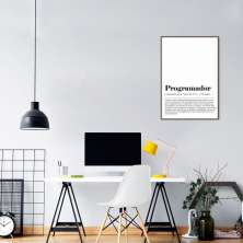 Quadro Divertido Significad Programador 100x70 Filete Marrom