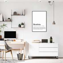Quadro Divertido Significado Dentista 100x70 Filete Preto