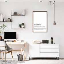 Quadro Divertido Significado Dentista 43x30 Caixa Marrom