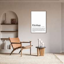 Quadro Divertido Significado Psicóloga 43x30 Filete Marrom