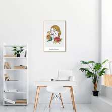 Quadro Drawn Mulher Confiante 100x70 Filete Marfim
