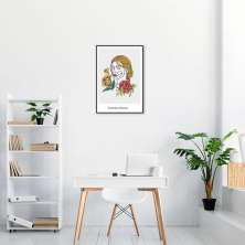 Quadro Drawn Mulher Confiante 100x70 Filete Preto
