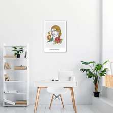 Quadro Drawn Mulher Confiante 43x30 Sem Moldura