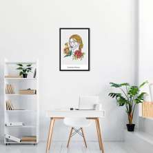Quadro Drawn Mulher Confiante 60x43 Caixa Preto
