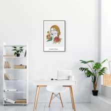 Quadro Drawn Mulher Confiante 60x43 Filete Marrom