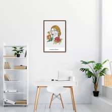 Quadro Drawn Mulher Confiante 86x60 Caixa Marrom