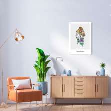 Quadro Drawn Mulher Corajosa 60x43 Caixa Branco