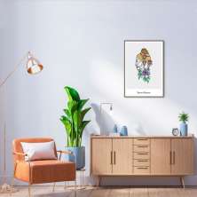 Quadro Drawn Mulher Corajosa 60x43 Filete Marrom