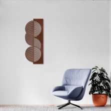 Quadro Escultura Abstração Espiral 200x80 Marrom