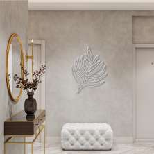 Quadro Escultura Abstract Leaf 80x61 Cinza