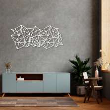 Quadro Escultura Abstrata Gravidade Poligonal 150x148 Branco