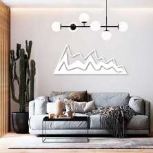 Quadro Escultura Abstrata Moving Mountain 100x40 Branco