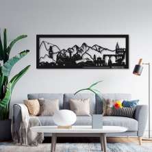 Quadro Escultura América do Sul 120x44 Preto