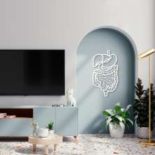 Quadro Escultura Aparelho Digestivo 120x66 Branco