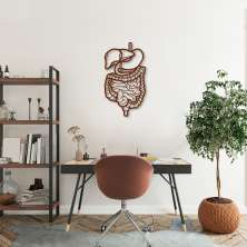 Quadro Escultura Aparelho Digestivo 120x66 Marrom