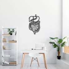 Quadro Escultura Aparelho Digestivo 80x44 Preto