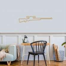 Quadro Escultura Arma Sniper 100x19 Areia