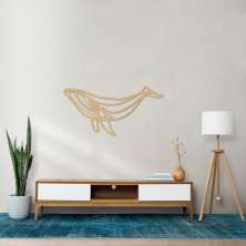 Quadro Escultura Baleia One Line 80x40 Areia