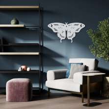 Quadro Escultura Borboleta Boho 100x54 Cinza
