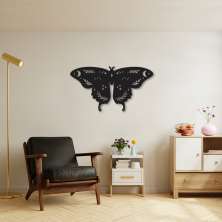 Quadro Escultura Borboleta Boho 150x81 Preto