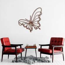 Quadro Escultura Borboleta One Line 120x113 Marrom