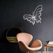 Quadro Escultura Borboleta One Line 150x141 Branco