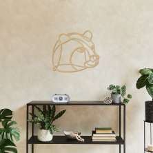 Quadro Escultura Cabeça Urso One Line 80x71 Areia